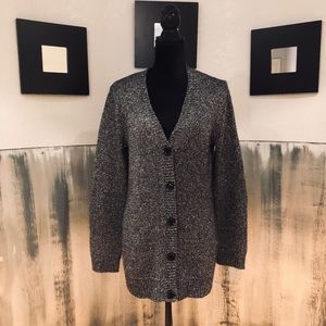 Cupio Black and Silver Sparkly Cardigan Size XL
